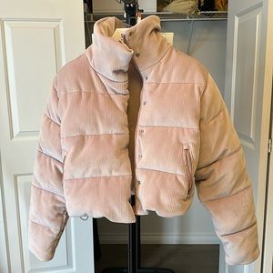 ALO Ribbed Velour Gold Rush Puffer XS